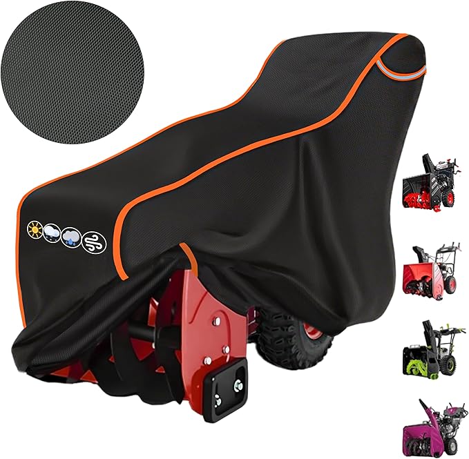 Snow Blower Cover 24/26/28 in Heavy Duty 600D Waterproof Snowblower Cover,Outdoor Snow Thrower Protector,Universal for EGO,PowerSmart,Cub Cadet,Honda,Ryobi,Ariens,Troy Bilt,Snow Joe,Toro