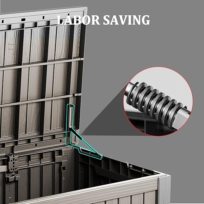 150GAL Brown Large - Capacity Outdoor Deck Box with Lock Hole - Waterproof, SGS - Certified UV Resistance, Ideal for Storing Multiple Patio Furniture Sets and Seasonal Decor, Hassle - Free Setup