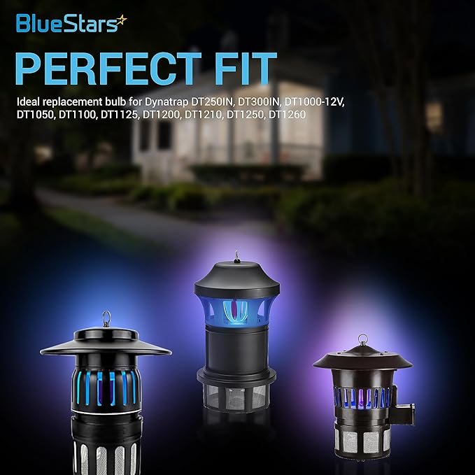BlueStars Premium Quality 7W 41050 Replacement UV Light Bulbs for Indoor DynaTrap Models DT1050 DT1100 DT1210 DT1250 DT1260-4 Pin Base, 1/2 Acre - Pack of 4