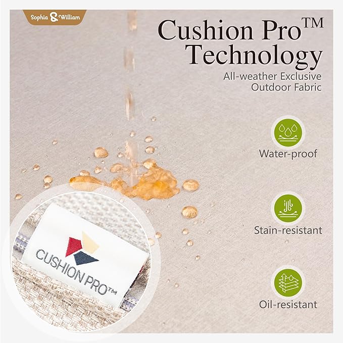 Sophia & William Patio Furniture Set Outdoor Couch Sofa, 6 Piece Outdoor Conversation Sets 7 Seat Clearance with 3-seat Sofa x 1, Rocking Chair x 2, Cushioned Chair x 2, Metal Coffee Table x 1, Beige