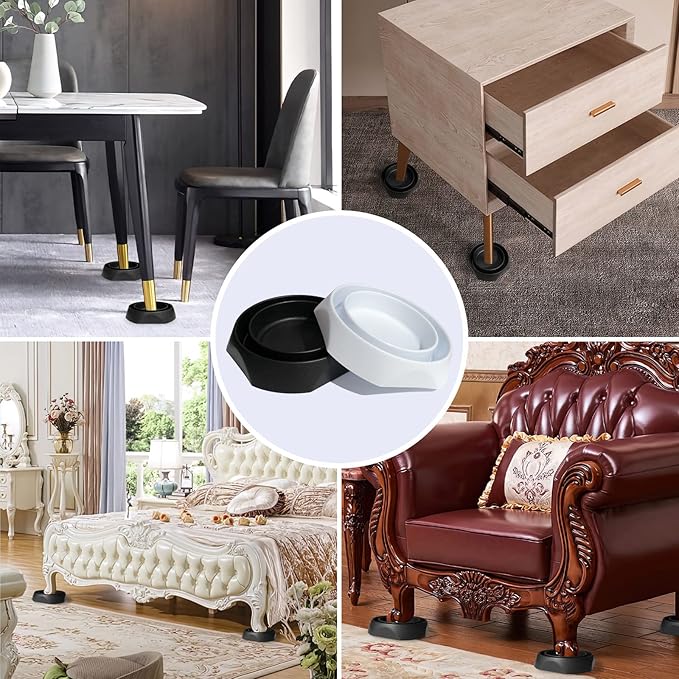 Bed Bug Interceptors with Anti Skid Pads | Bed Bug Traps and Detectors for Bedugs (White-8 Pcs)