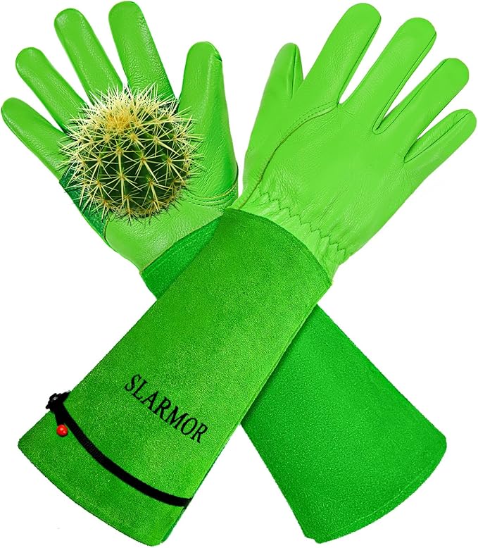 Long Gardening-Gloves Women/Men-Thorn proof Rose Pruning Heavy Duty Gauntlet-L