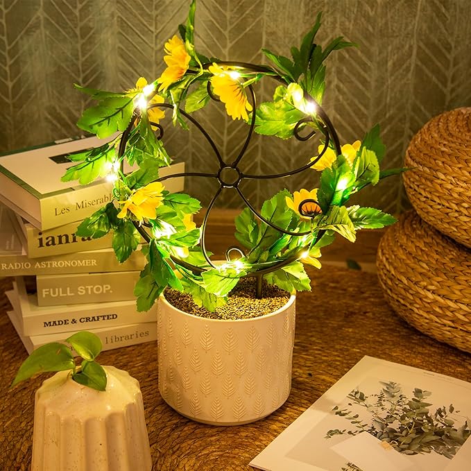 2 Pcs 14in Indoor Metal Garden Circle Plant Trellis for Houseplant Climbing Pot Plants, Black (Style A)