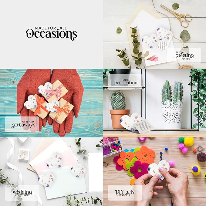 Set of 24 Mixed Heart – Plantable Seed Paper Embedded with Wildflower Seeds for Bridal Shower, Wedding Gift, Birthday, & Other Milestone Celebrations