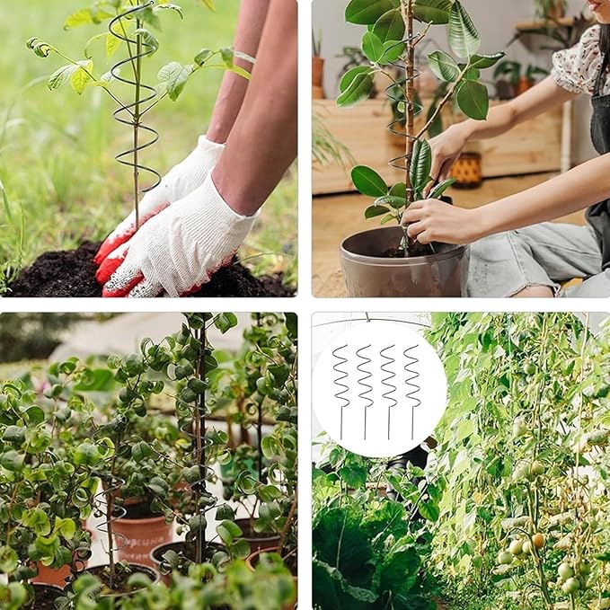 Tomato Twist Stake, Twisted Tomato Stakes Plant Supports, Tomato Cages Climbing Stake, Plant Support for Potted Plants Tomato Rose Vine, Plant Support Stakes for Potted Plants (5pcs)