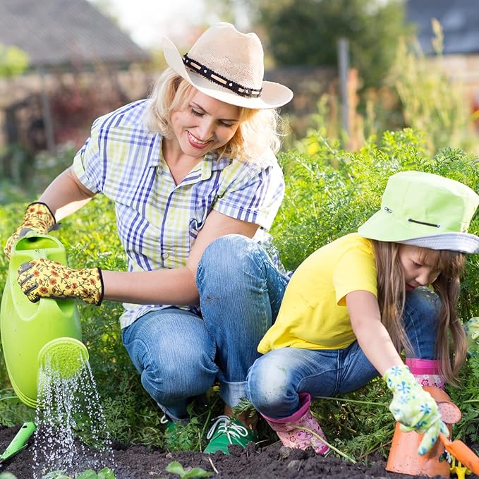 Bamllum Leather Gardening Gloves for Women - Working Gloves for Weeding, Digging, Planting, Raking and Pruning