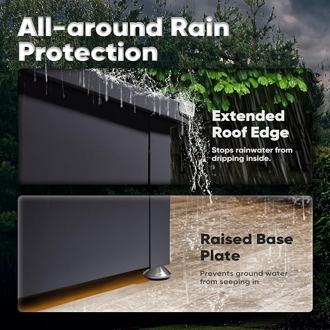 Quictent Deck Box outdoor 150 Gallon, Easy Assemble Metal Storage Box,Lockable Waterproof storage cabinet for Patio Furniture Cushions, Throw Pillows, Garden Tools and Pool Toy,Gray