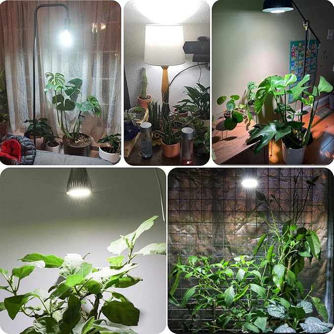 MILYN 2 Pack 30W LED Grow Light Bulb White Full Spectrum Grow Lights for Indoor Plants, E26 Plant Light Bulb for DIY Indoor Plants, Flowers, Greenhouse, Indore Garden, Hydroponic