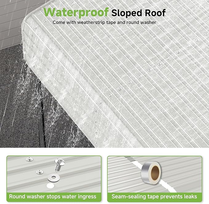 Real Relax 12x20ft Metal Carport, Heavy Duty Garage Outdoor Galvanized Car Shelter Canopy with Metal Frame for Car, Boats and Truck, Cream White