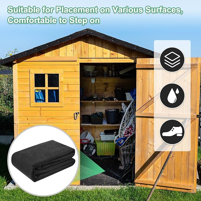 Outdoor Storage Shed Mat, 6x9 FT Waterproof Small Shed Flooring Mat for Patio Furniture Floor Protecting from Wear/Liquid/Dust/Oil, Non-Slip Carport Pad [Grey]