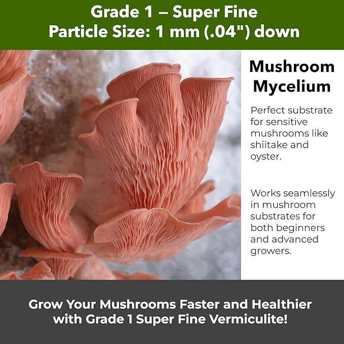 Organic Superfine Vermiculite for Indoor Gardening Plants and Mushrooms – Enhances Soil Aeration, Seed Germination, Rooting Cuttings – Small Packages and Bulk (Vermiculite Grade 1 - Superfine, 1 qt)