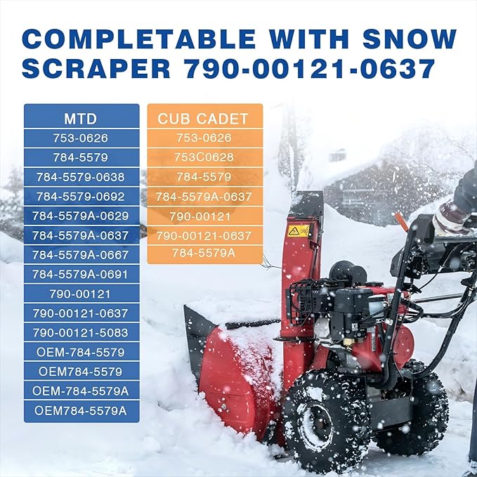 Zonon 2 Pcs 790-00120-0637 Shave Plate for Snow Throwers, Replaces 753-0625, 784-5581, 790-00120, 784-5581a and 784-5581a-0637(26)