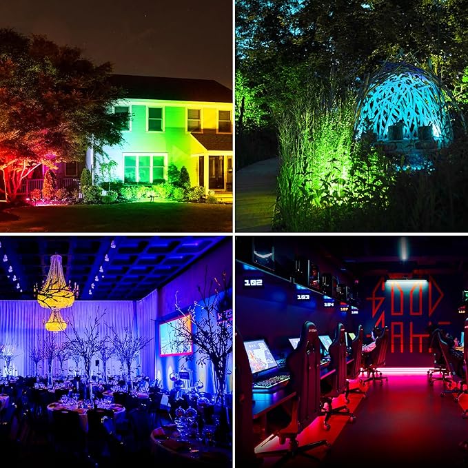 T-SUN RGB Led Flood Light 100W,Outdoor Flood Light 1000W Equivalent 10000Lm Christmas Light Color Changing Led Stage Lights IP66 Waterproof Landscape Lights with Remote Outdoor for Garden Yard