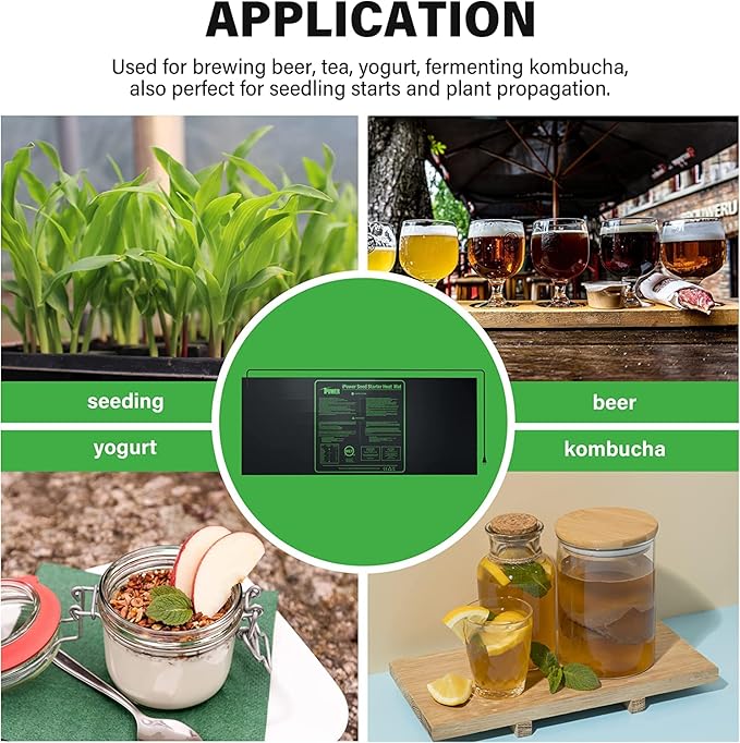 iPower 40-108 Degrees Fahrenheit Digital Heat Mat Thermostat Controller and 48" x 20" Hydroponic Seeding Warm Pad Plant Starting Kit Combo, 2 Pack