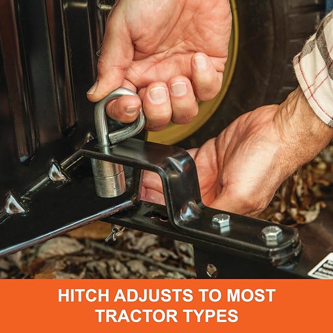 Agri-Fab 45-0492 44" Tow-Behind Lawn Sweeper, 25 cu. ft Hopper Bag Capacity; Leaf & Grass Catcher, with Adjustable Brush Height and Dump From Seat Handle