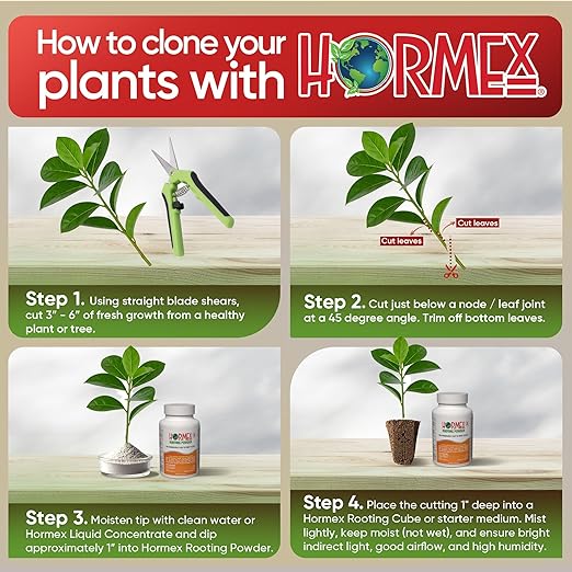 Hormex Rooting Powder #1, 3, 8, 16 (0.10-1.6 IBA) - Rooting Hormone for Delicate & Common Houseplants to Hardwood, Medicinal Plants & Tree Cuttings - Root Stimulator for Plant Cloning & Propagation
