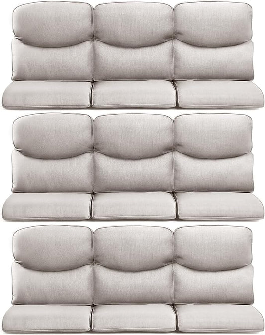 9-Piece Outdoor Patio Cushion Set - Fade & Water Resistant with Removable Olefin Cover, 22x24x4 Inch Memory Foam Cushions for Wicker Sectional Sofa – Beige/Crescent