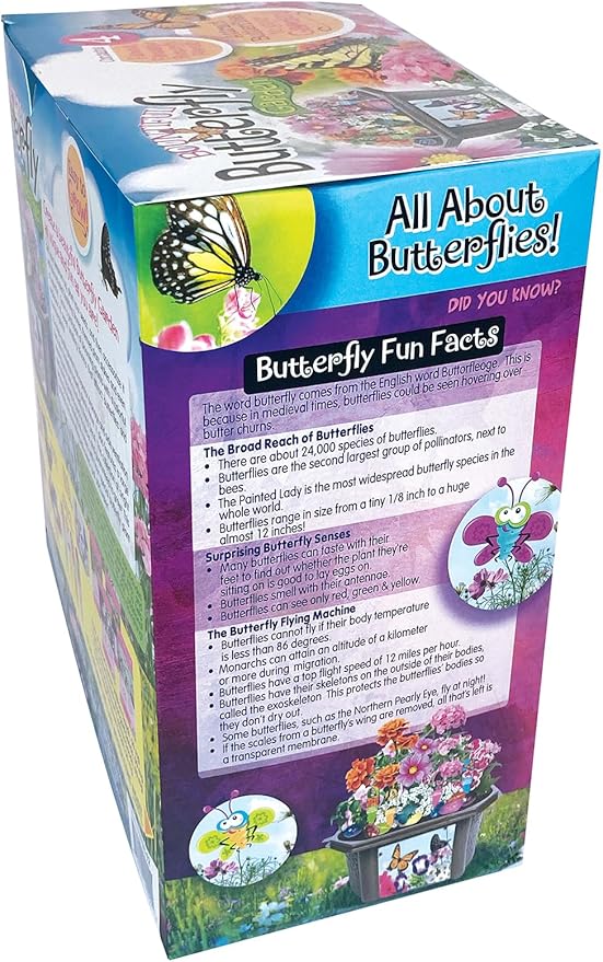 Toys by Nature Biosphere Terrarium Starter Kit, Complete Supplies Included to Grow Your Own Enchanting Garden and Indoor Plants! (Bountiful Butterfly Garden)