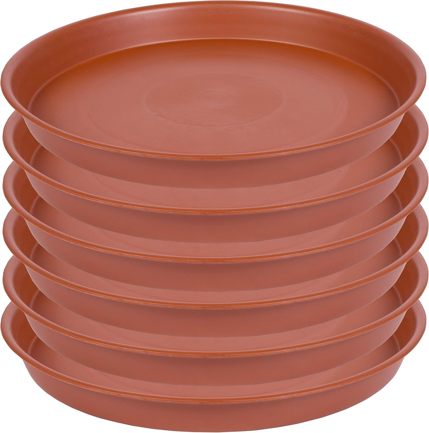 6 Pack of 6 inch Plant Saucer, 4 6 8 10 12 14 16 inch Plant Saucers, Heavy Duty Plastic Plant Water Tray, Planter Drip Trays for Pot, Flower Saucers for Indoors (6 inch, Terracotta)