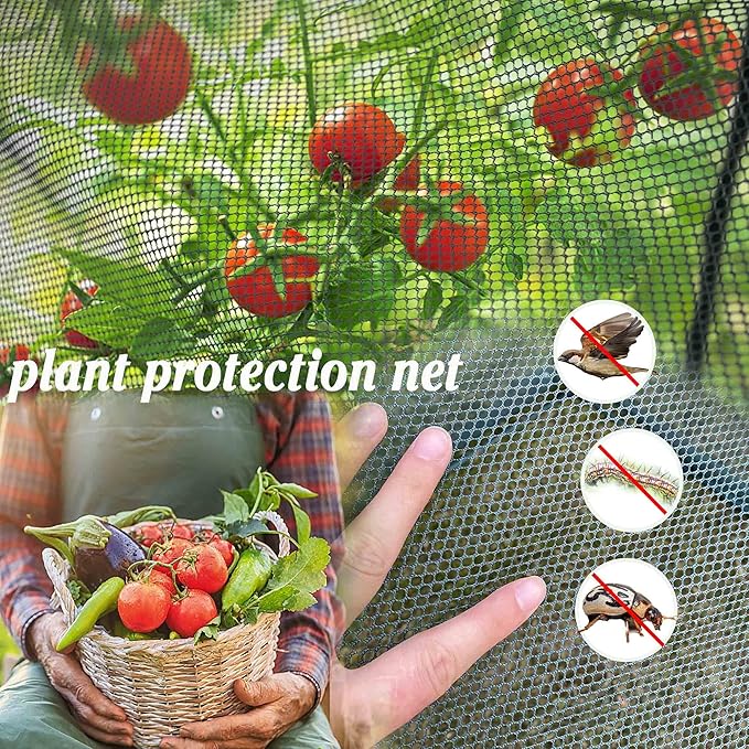 Large Tunnel 8.2'x4' Plant Netting Cover 4FT Tall Crop Cage Netting Pest Guard Cover for Vegetables Fruits Durable Gardening Net for Plant and Animal