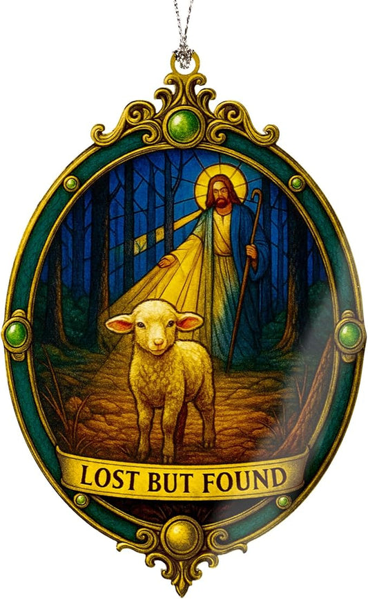 Lost But Found Christian Ornament – Christian Ornament – Religious Gifts – Bible Decor – Christmas Ornament – Suncatcher Effect Window Hanging – Car Hanging