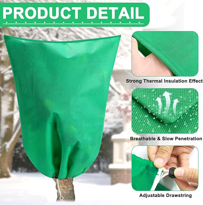 DQS 3 Pack Plant Covers Freeze Protection, 19.6" x 39.3" Winter Frost Protection Blankets Frost Cloth,Suitable for Outdoor Winter Frost, Cold Weather, shrubs, Trees, Jackets, and coverings