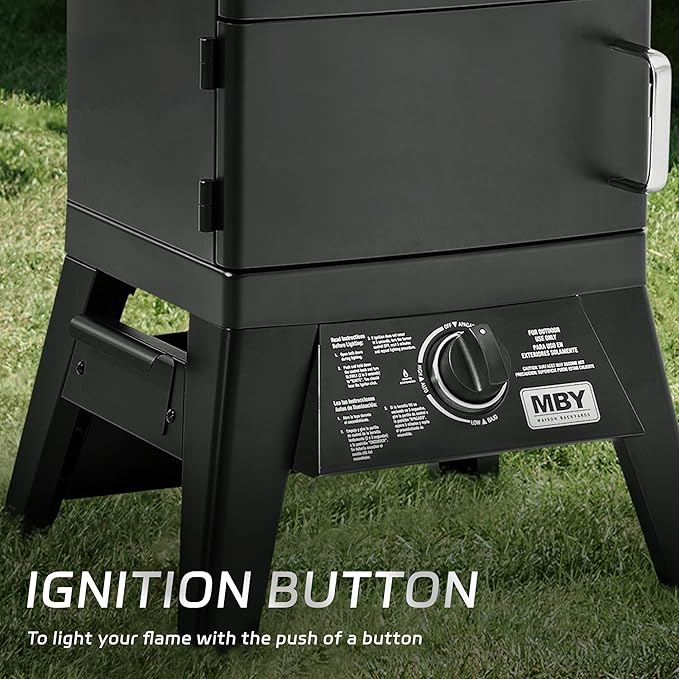 Large Vertical Propane Smoker Grill – 4-Rack Outdoor Gas BBQ Smoker with Temperature Control, Heavy Duty Design & Weather-Resistant Cover for Meat, Fish, Ribs