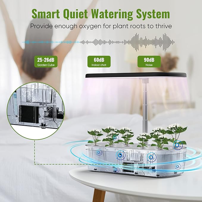 Indoor Garden Hydroponics Growing System 12 Pods, Indoor Herb Garden with LED Grow Light, Adjustable Height Up to 12inch, Hydroponics for Family