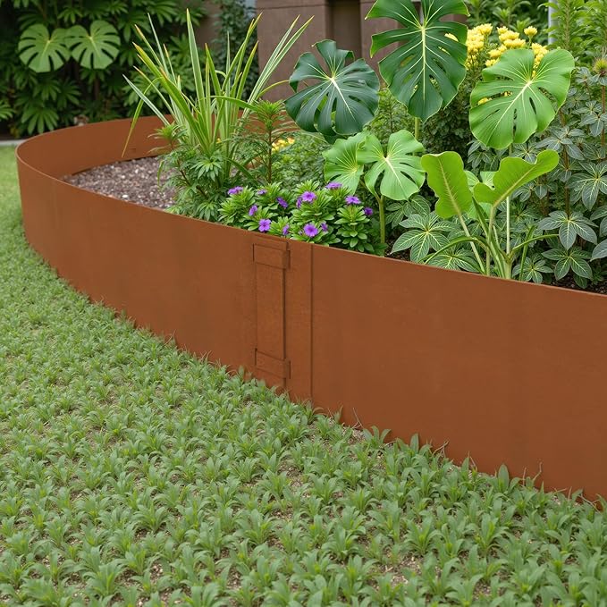 12 Pack Straight Clips 5.62 inch Tall for 6 & 8 inch Ganeekiron Cor Ten Steel Edging, Rustic