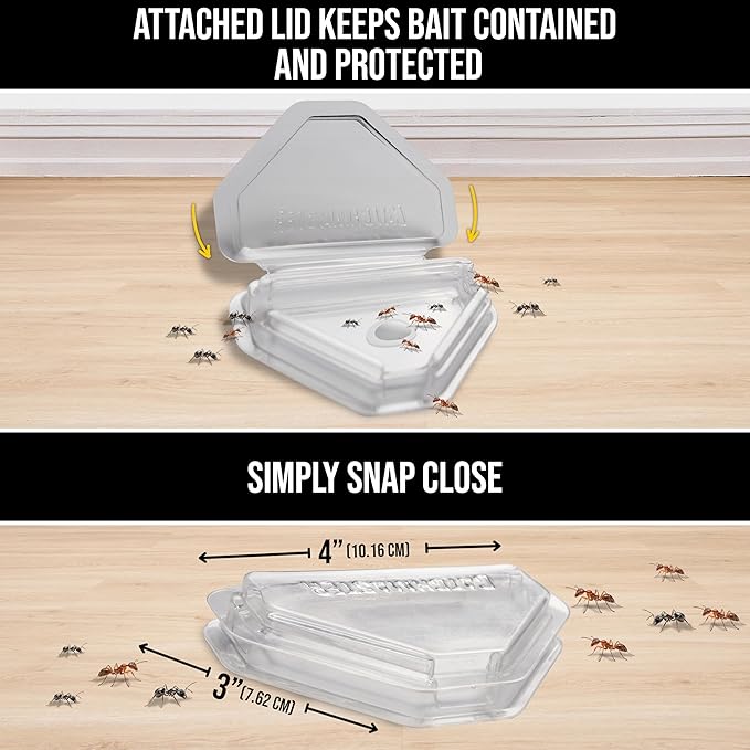 Catchmaster Defiant Extra Long Reusable Ant Traps Indoor (8 Pack) for Narrow Spaces – Liquid Ant Killer - Bait NOT Included - Stackable, Translucent Design – 28 Entry Points for Maximum Access