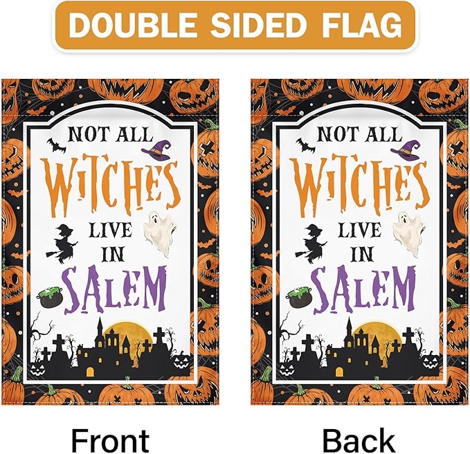 Halloween Decoration Pumpkin Welcome Garden Flag 12x18 Double-Sided Halloween Party Welcome Festival Garden Porch Terrace Lawn Courtyard Decoration Flag