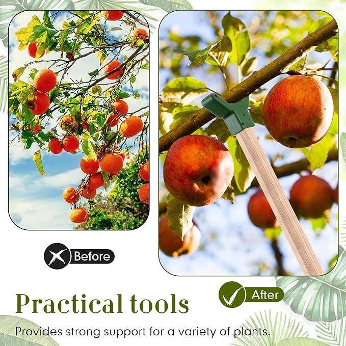 Yungyan 8 Pcs Tree Support, Plastic Fruit Tree Branch Support Device Tree Brace Prevent Them from Breaking for Vineyards Ornamental Gardens Orchards Fits on Standard 1.57 x 1.57 Inch Lumber (Green)