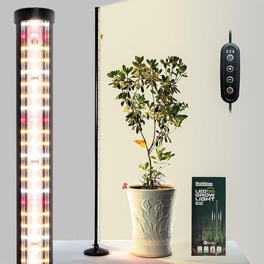 Plant Grow Lights Indoor – 64.5'' Tall Full Spectrum Plant Growing Lamps with 660nm, 3000K & 6000K LEDs, 36W Grow Lights for Indoor Plants with Dual Auto Timer (4H/8H/12H) & Remote Control
