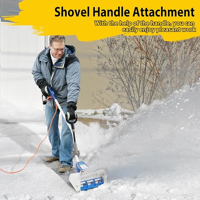 Universal Shovel Handle, Strain-Reducing Elasticity Snow Shovel Handle Ergonomic Back Saver Attachment for Snow Shovels, Rakes, Weed Eater,String Trimmer, Gardening Tools