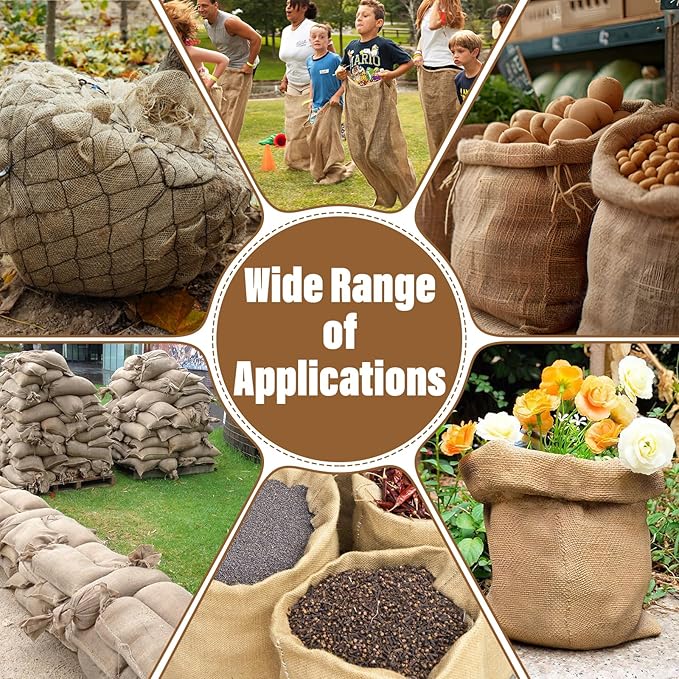 Riare 2 Packs 40 × 47 Inch Burlap Winter Plant Cover Bags with Drawstring- Reusable Large Burlap Sack Plant Frost Protector, Plant Frost Cloth Cold Tree Freeze Blanket for Outdoor Plants Shrubs Fruit