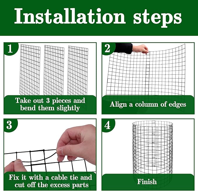 Adnee 10 Packs Wire Plant Protector from Animals - 20" H X 12" D Metal Mesh Plant Cage Covers - Sturdy Garden Bunny Barricades Chicken Wire Cloche for Plants Shrubs Vegetables Flowers