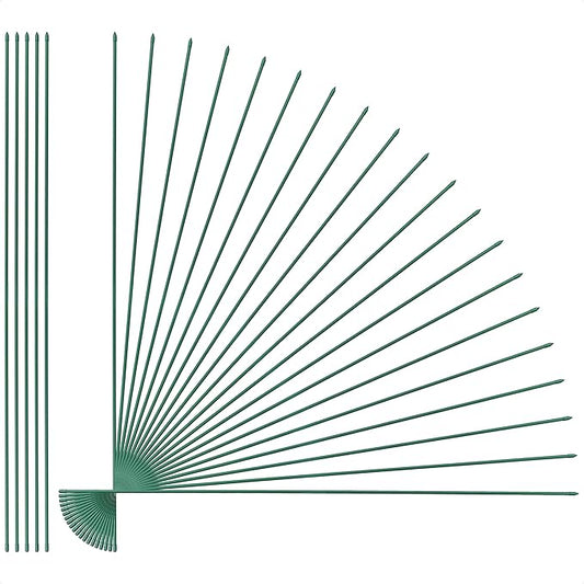 Fencer Wire 25 Pack of 7ft / 84 Inch Durable Metal Plant Supports Garden Stakes, Plant Stakes, Garden Poles for Outdoor & Indoor, Plant Support and Sticks for Tomato, Potted Plants, Beans, Cucumbers