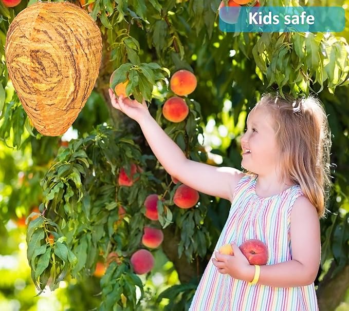 3 Pack Fake Wasp Nest Decoy Hanging Waterproof, Fake Hornet Nest Decoy Carpenter Bee Deterrent, Wasps Trap Wasp Deterrent Outdoor Yellow Jacket Carpenter Bee Traps for Outsides Garden Patio