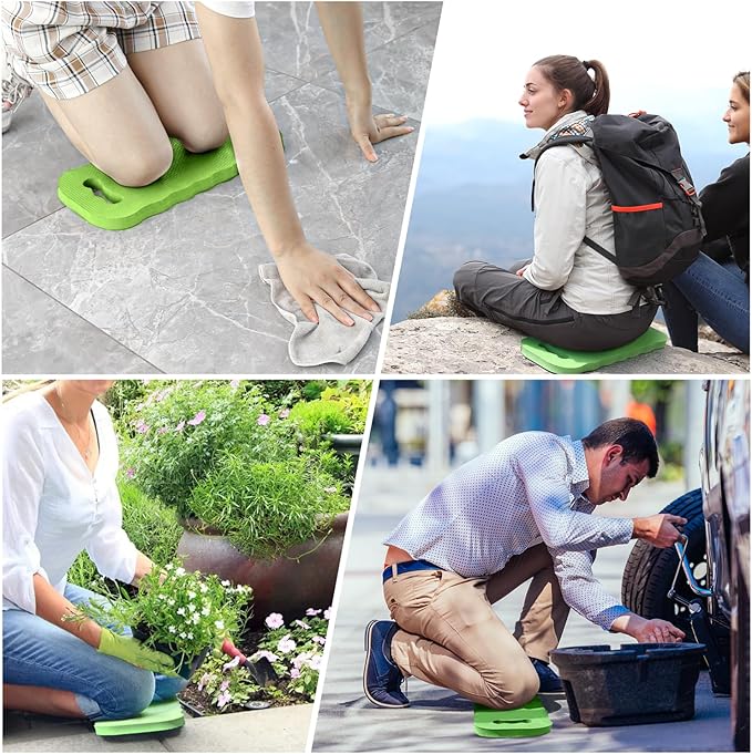Thick Kneeling Pad 2 Pack, Waterproof, Comfortable Garden Kneeling Pads Stain Resistant, Multi-Functional Kneeler Pad for Gardening, Baby Bath, Yoga, Praying and Exercise (Green)