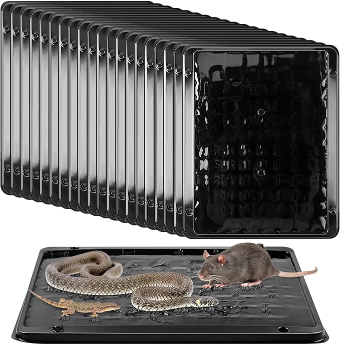 Qualirey Jumbo Rat & Mouse Glue Traps, 11.8 X 9.84 in Large Heavy Duty Mouse Traps Indoor for Home, Pre Scented Adhesive Plastic Tray with for Spider Trap, Snake, Mice, Children and Pet Safe(20 Pack)
