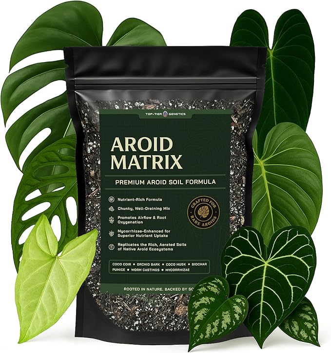 AROID Potting Mix/Premium Soil for Monstera, Philodendron, Alocasia, Anthurium – Chunky, Optimally Aerated Soil – Organic & Ready to Use – Supercharges Root and Foliage Growth (8 QTS)
