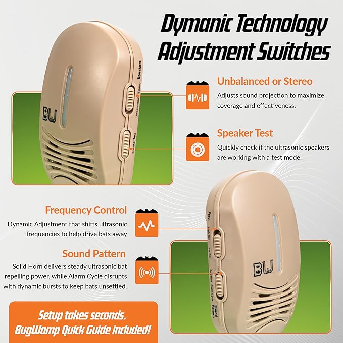 BEU-T Bat Expulsion Unit – Desert Tan Edition, Equipped with Dynamic Ultrasonic Bat Repellent Technology