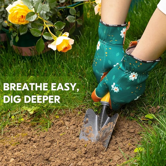 Vgo... Women Gardening Gloves Premium Goat Leather Work Gloves Thornproof for Pruning,Outdoor Activities(GA7476)