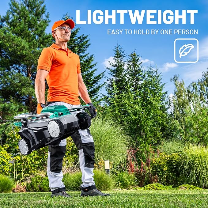 Litheli 20V 13" Cordless Lawn Mower, Electric Lawn Mowers for Garden, Yard and Farm, 5 Heights, with Brushless Motor, 4.0Ah Battery & Charger Included