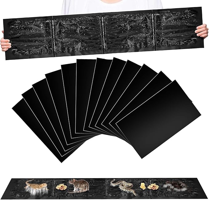 12 Pack Extra Large Glue Traps for Mice and Rats, Heavy Duty Super Sticky Traps for Mice Rats Snakes, Rat Glue Trap for Indoor Outdoor (48" x 11")