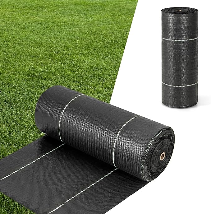 4FT x 250FT Weed Barrier Fabric, 4.6oz Landscape Fabric Heavy Duty Weed Barrier, High Permeability Ground Cover Geotextile Fabric Weed Cloth for Garden, Farm & Driveway