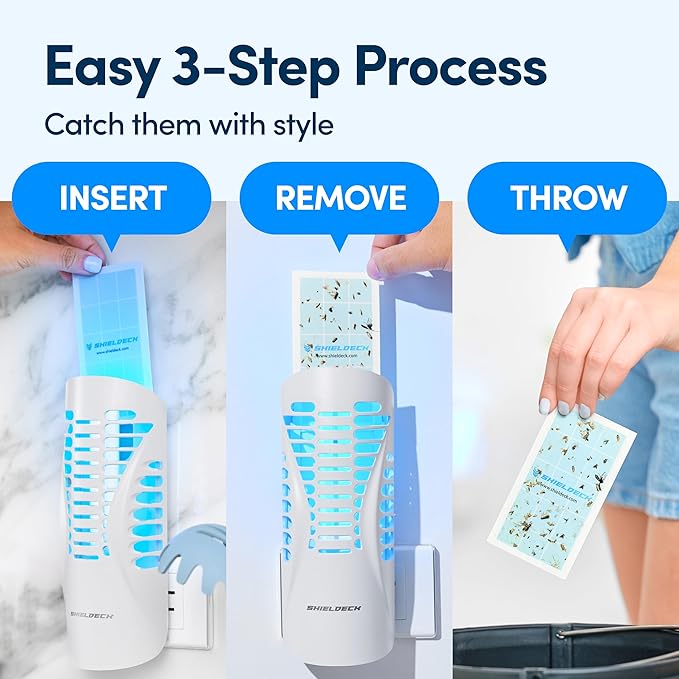 BuzzTrap Refills - 8-Pack Sticky Pads - Indoor Flying Insect Trap - Plug-in Fly, Fruit Fly, Gnat, and Mosquito Trap (8 Refills - No Device)