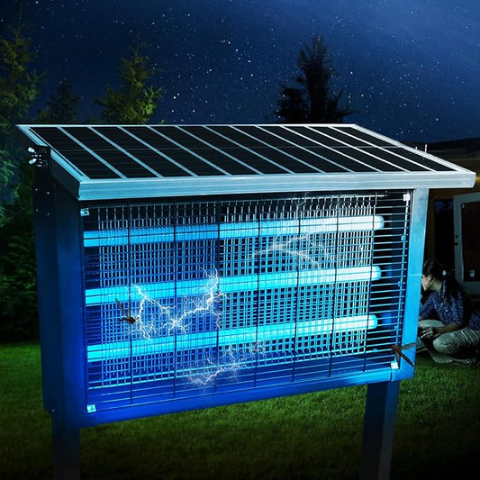 Super Large Solar Bug Zapper Outdoor for 8000 sq.ft, Portable Mosquito Zapper with High Powered, Rechargeable Electric Fly Zapper for Patio Garden Backyard RV Camping Pond Pest Control