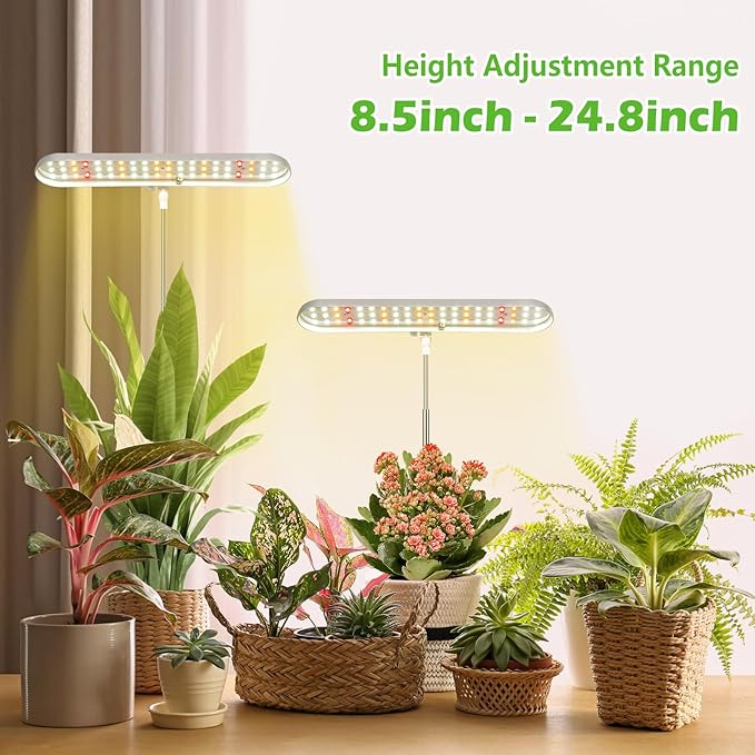 FOXGARDEN Grow Light, Full Spectrum LED Grow Lamp, Plant Lights for Indoor，Auto Timer 4/8/12H, 4 Dimmable, Height Adjustable 8.5"-24", Growing Lights