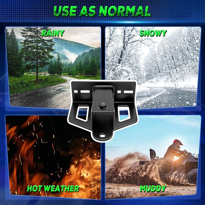 Universal Mower Trailer Hitch with 2in Receiver, Zero Turn Lawn Mower Tow Hitch Receiver for UTV Tractor Golf Cart,6mm Thickened Heavy-Duty Trailer Hitch Receivers with Chain Slot Pin Hole